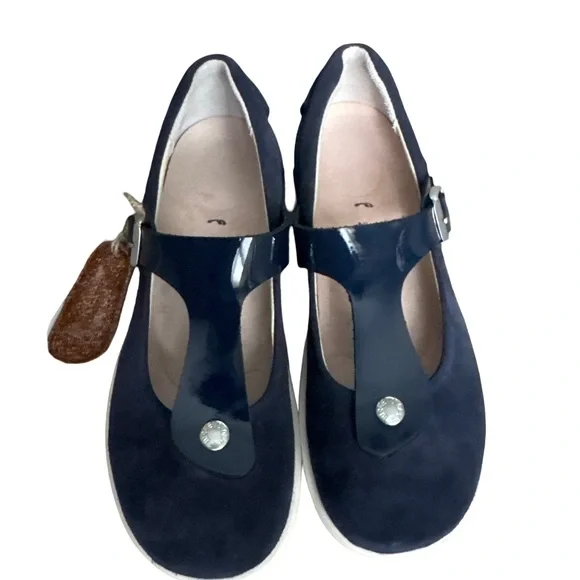 NWOB Birkenstock Shoes Womens 7 EU 38 Tralee Navy Suede - Picture 2 of 5